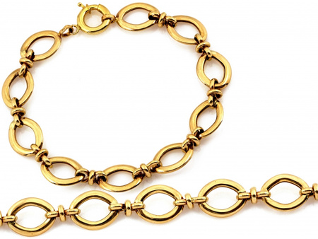 Bransoletka złota z dużych owalnych elementów