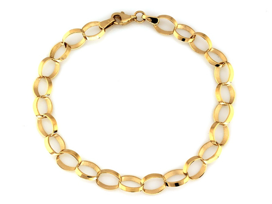 Złota bransoletka spleciona z owalnych ogniw