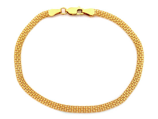 Bransoletka złota szeroki splot z kilku łańcuszków