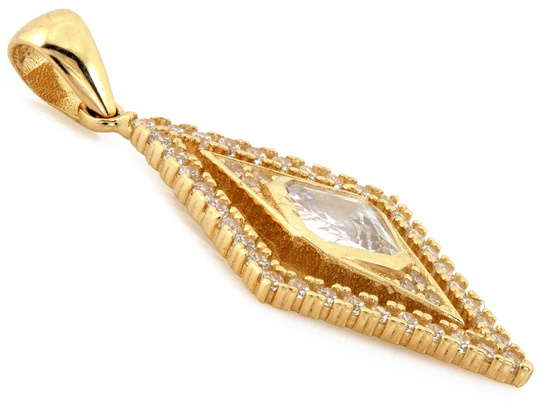 Zawieszka złoty romb z cyrkoniami