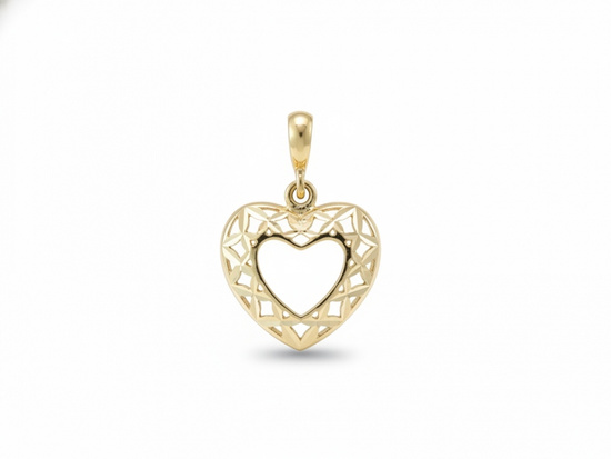 Ażurowe serduszko złote diamentowane
