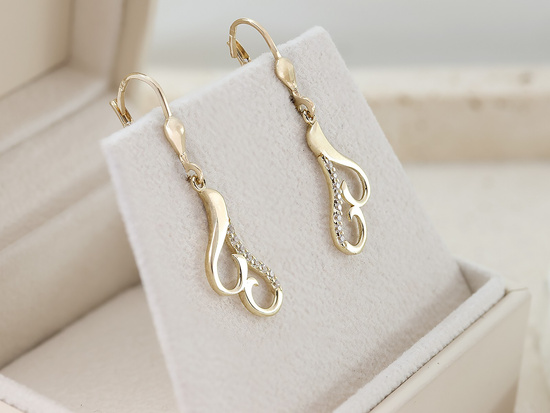 Kolczyki złote wiszące angielskie