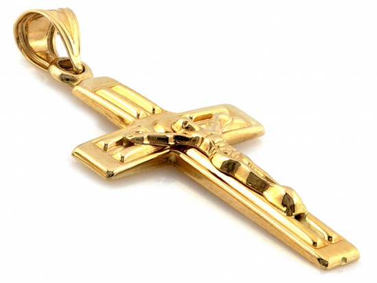 Krzyżyk złoty z wizerunkiem wisiorek