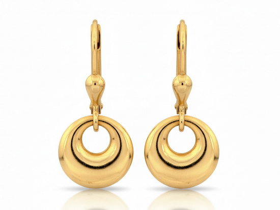 Kolczyki złote delikatne wiszące okrągłe angielskie