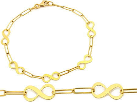 Bransoletka złota z nieskończonością