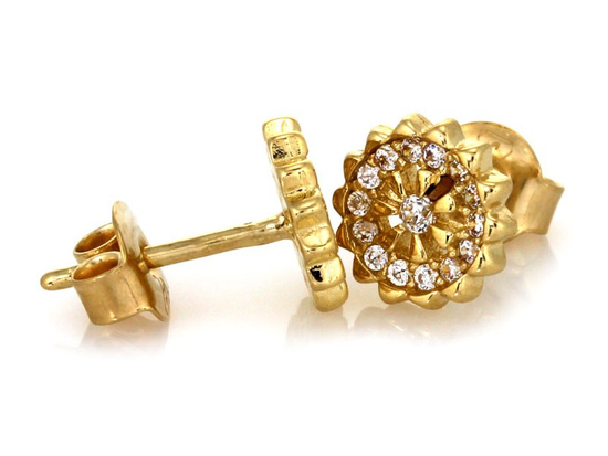 Okrągłe kolczyki sztyfty z cyrkoniami