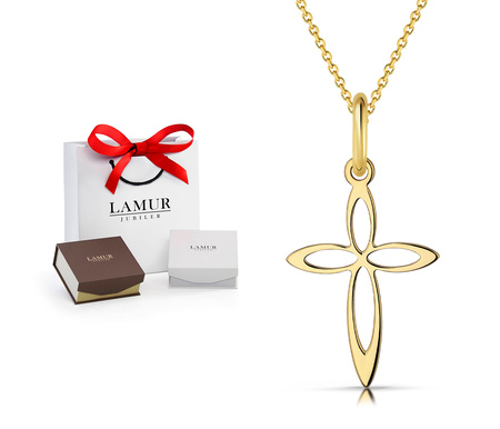 Złoty naszyjnik 585 - krzyżyk