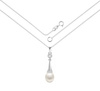 Naszyjnik srebrny 925 z perłą i diamentowymi cyrkoniami