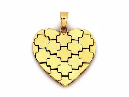 Złota zawieszka oryginalna serce z ruchomych elementów