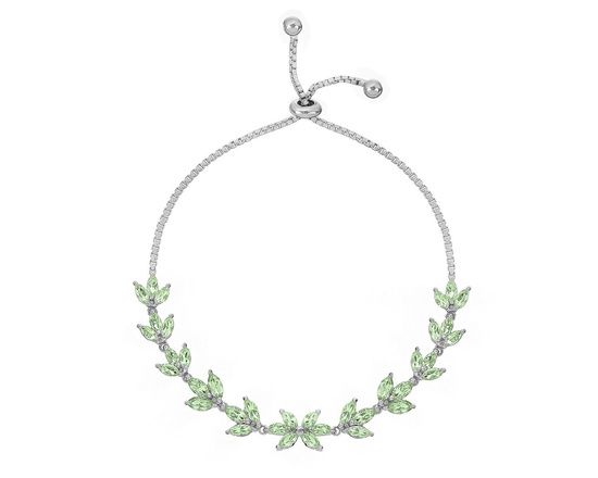 Bransoletka srebrna 925 z 36 naturalnymi afrykańskimi oliwinami