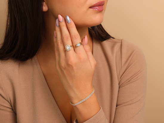 Bransoletka złota podwójna tenisowa z cyrkoniami