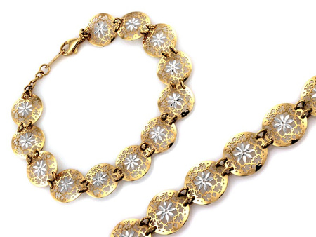 Złota bransoletka z pięknych ażurowych kółek