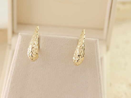 Kolczyki złote angielskie błyszczące