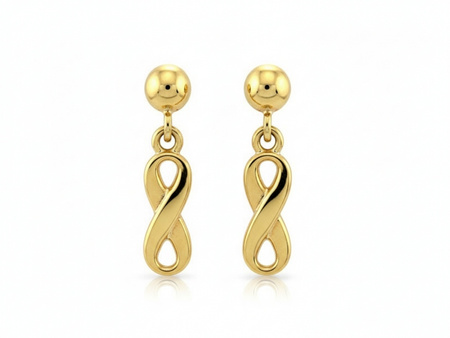 Kolczyki sztyfty z wiszącą nieskończonością