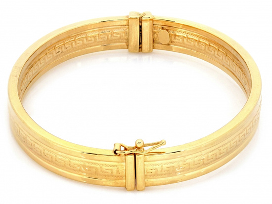 Bransoletka złota koło bangle z wzorem greckim ekskluzywna