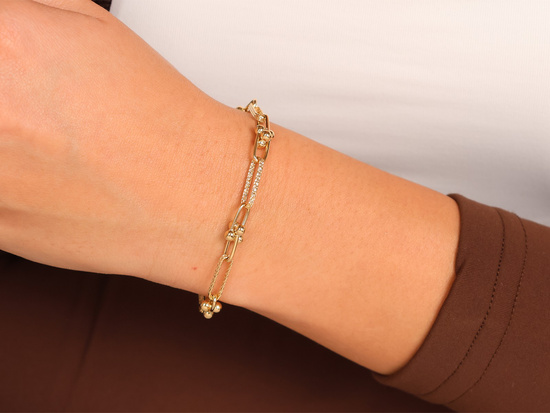 Bransoletka złota z dużych ogniw oryginalna