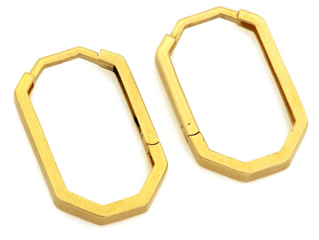 Modne złote kolczyki nowoczesne owalne