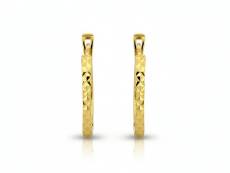 Kolczyki złote diamentowane angielskie zapięcie