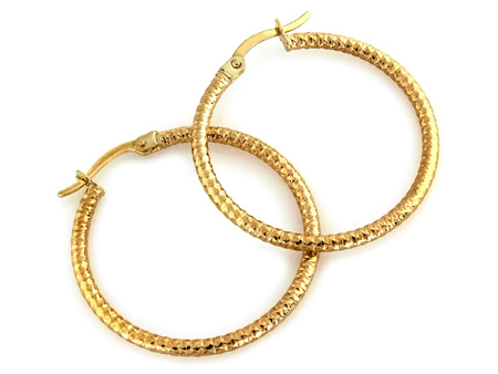 Kolczyki złote koła zdobione 30mm