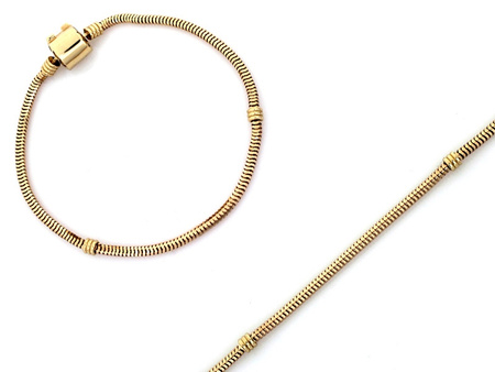 Bransoletka złota linka żmijka baza pod charmsy beads zawieszki