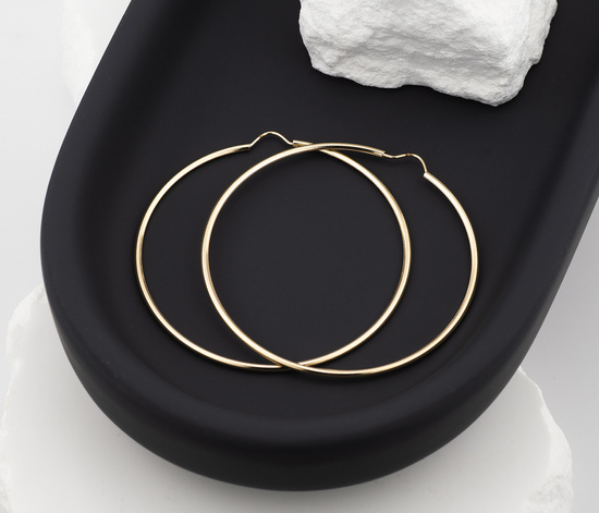 Złote kolczyki koła 375 - 50 mm
