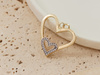 Złota zawieszka z dwóch serc z cyrkoniami