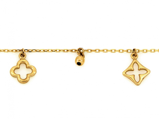 Bransoletka złota z zawieszkami z kuleczkami