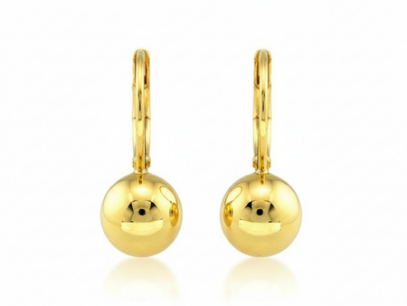 Złote kolczyki na angielskim zapięciu