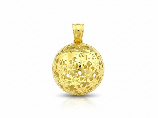 Złota zawieszka ażurowa kula