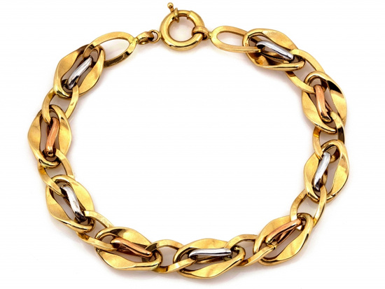 Bransoletka złota z błyszczących dużych ogniw