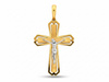 Zawieszka złoty krzyżyk dwukolorowy z Jezusem