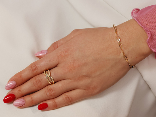 Bransoletka złota duże skręcone ogniwa