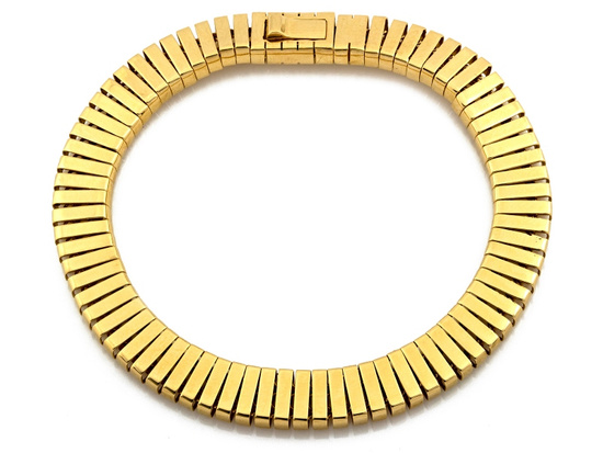 Złota bransoletka ruchoma taśma błyszcząca efektowna