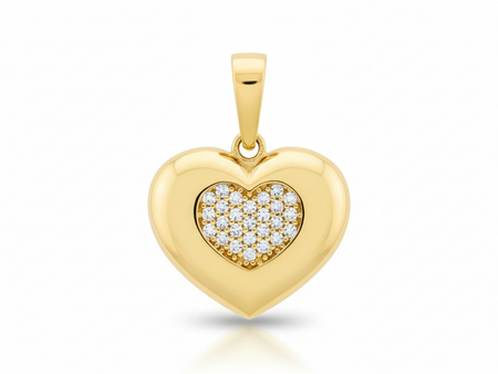 Zawieszka złote serce z cyrkoniami