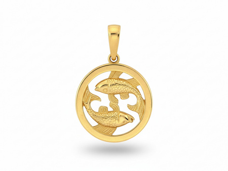 Złota zawieszka Ryby zodiak