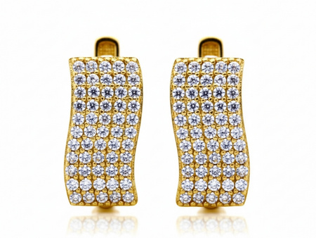 Kolczyki złote angielskie zapięcie z cyrkoniami wygodne