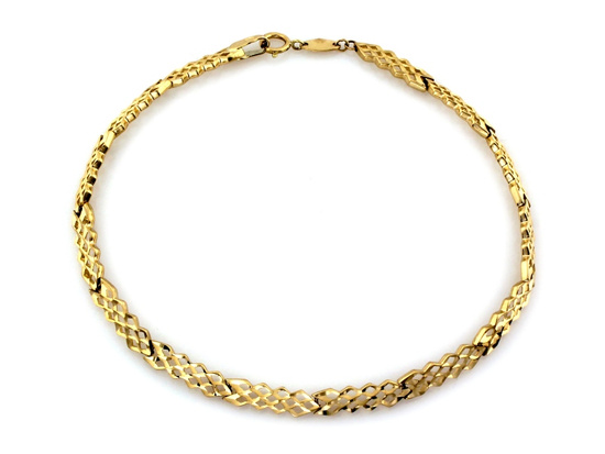 Bransoletka złota ażurowa błyszcząca elegancka