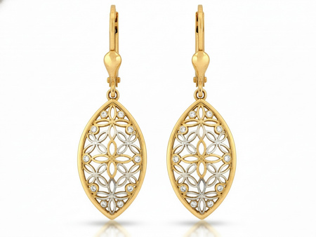 Kolczyki złote wiszące ażurowe