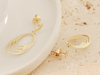 Kolczyki złote owalne wiszące ażurowe