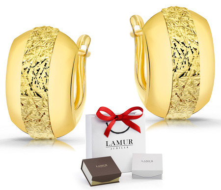 Złote kolczyki 585 diamentowane - klasyczne