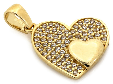 Zawieszka złote serce z cyrkoniami