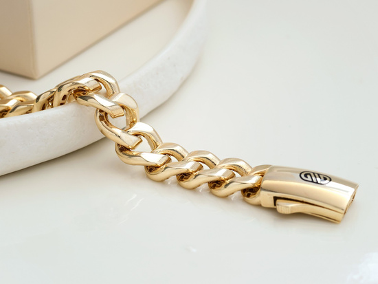 Bardzo gruba bransoleta złota męska oryginalna pancerka