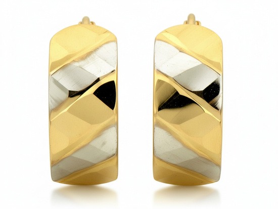 Kolczyki złote angielskie bez kamieni zdobione