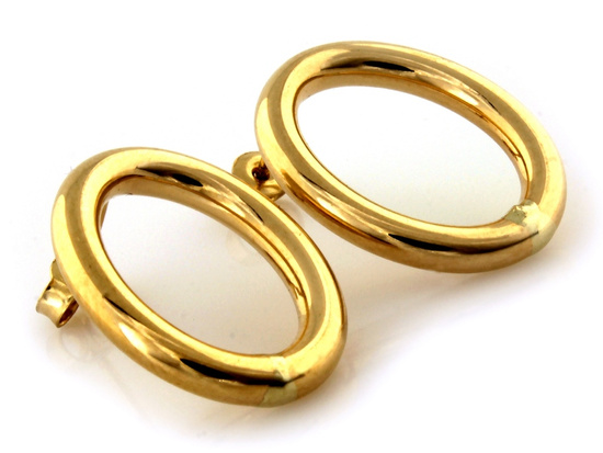 Kolczyki złote owalne na sztyfcie 