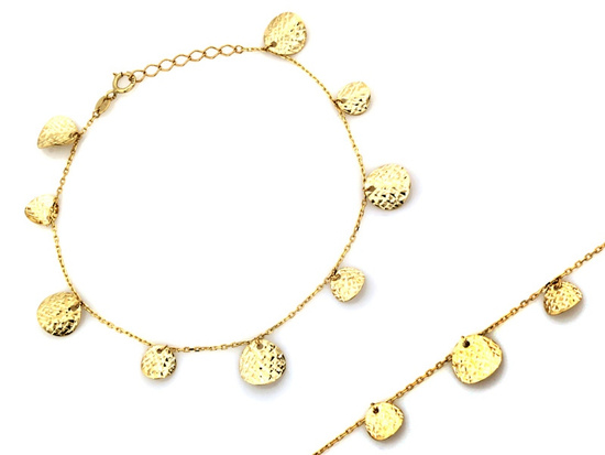 Bransoletka złota z okrągłymi błyszczącymi ozdobami