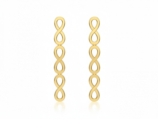 Złote kolczyki nausznice z nieskończoności na sztyfcie