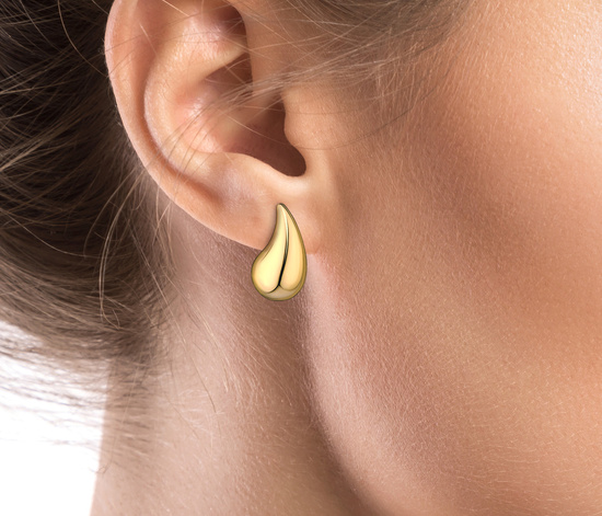 Złote kolczyki 585 nowoczesne duże krople