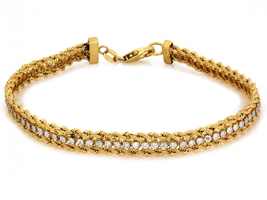 Bransoletka złota taśma łańcuszkowy wzór