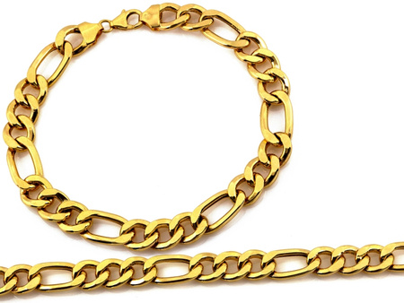 Złota bransoletka gruba męska figaro