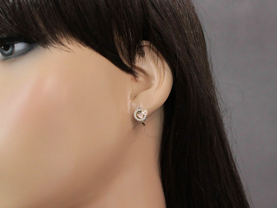 Kolczyki z dwoma różowymi sercami